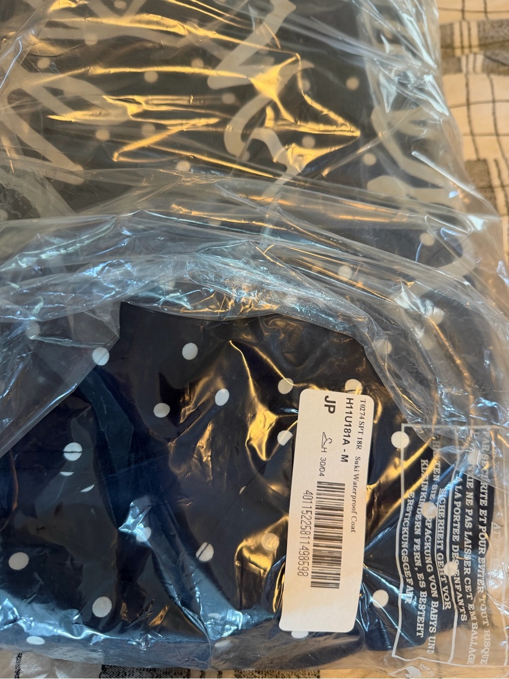NWT Boden Suki waterproof Navy Hooded Raincoat US14 - Picture 9 of 9